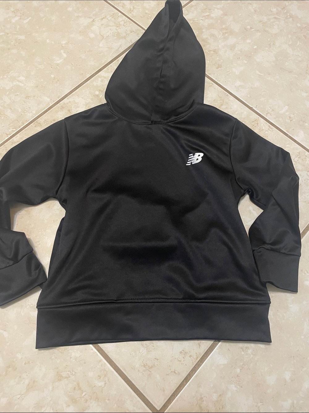 New Balance Youth Black Hooded Pullover Sweatshirt